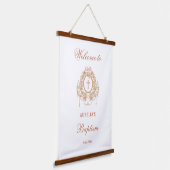 Elegant Frame Holy Cross Baptism Welcome Hangend Wandkleed (Gebogen)