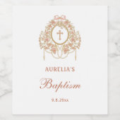 Elegant Frame Holy Cross Baptism Wijn Etiket (Enkel label)
