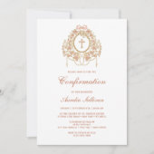 Elegant Frame Holy Cross Confirmation Invitation Kaart (Voorkant)