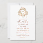 Elegant Frame Holy Cross First Communion Kaart (Voorkant)