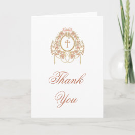 Elegant Frame Holy Cross Religious Thank You Kaart