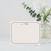 Elegant Frame Ivory Clipped frame Corners Note Car Save The Date (Staand voorkant)