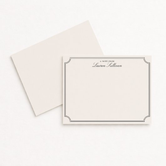 Elegant Frame Ivory Clipped frame Corners Note Car Save The Date