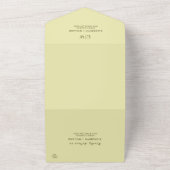 Elegant Frame on Celestial Yellow Monogram Wedding All In One Uitnodiging (Buitenkant)