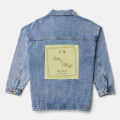 Elegant Frame on Celestial Yellow Monogram Wedding Denim Jacket (Achterkant)