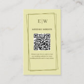 Elegant Frame on Celestial Yellow Monogram Wedding Informatiekaartje (Voorkant)