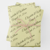 Elegant Frame on Celestial Yellow Monogram Wedding Inpakpapier Vel (In situ)