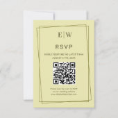 Elegant Frame on Celestial Yellow Monogram Wedding RSVP Kaartje (Voorkant)