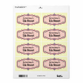 Elegant Framed Book Bord Etiket (Full Sheet)