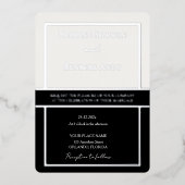 Elegant Framed Ivory & Black Design Silver Folie Uitnodiging (Voorkant)