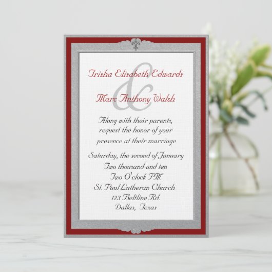 Elegant Framed Wedding Uitnodiging (Staand voorkant)