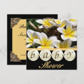 Elegant Frangipani Baby shower Uitnodiging (Voorkant / Achterkant)