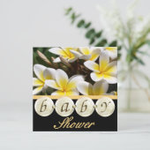 Elegant Frangipani Baby shower Uitnodiging (Staand voorkant)