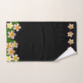 Elegant Frangipani Plumeria Flowers op Black Bad Handdoek (Handdoek)