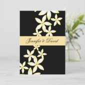 Elegant Frangipani Wedding Invitation Kaart (Staand voorkant)