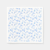 Elegant Frans Blauw Bloemen Botanische Bruiloft Servet (Voorkant)