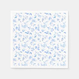 Elegant Frans Blauw Bloemen Botanische Bruiloft Servet