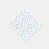 Elegant Frans Blauw Bloemen Botanische Bruiloft Servet (Hoek)