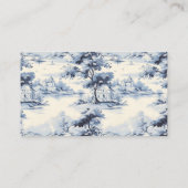 Elegant Frans Blauw  Bloemen Bruiloft Informatiekaartje (Achterkant)