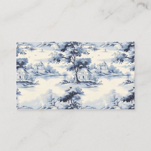 Elegant Frans Blauw  Bloemen Bruiloft Informatiekaartje (Achterkant)