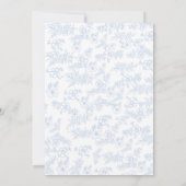 Elegant Frans  Blauw Bloemen Bruiloft Kaart (Achterkant)