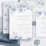 Elegant Frans Blauw  Bloemen Bruiloft Kaart<br><div class="desc">Elegant Frans Blauw  Bloemen Bruiloft</div>