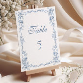 Elegant Frans Blauw  Bloemen Bruiloft Kaart