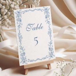 Elegant Frans Blauw  Bloemen Bruiloft Kaart