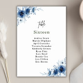 Elegant Frans Blauw Bloemen Bruiloft Kaart