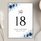 Elegant Frans Blauw Bloemen Bruiloft Kaart