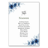 Elegant Frans Blauw Bloemen Bruiloft Kaart (Voorkant)