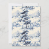 Elegant Frans Blauw  Bloemen Bruiloft Save The Date (Achterkant)