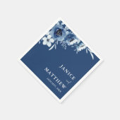 Elegant Frans  Blauw Bloemen Bruiloft Servet (Hoek)