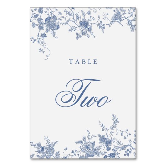 Elegant Frans  Blauw Bloemen Jouy Kaart (Voorkant)