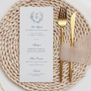 Elegant Frans Blauw Bloemen Jouy Menu