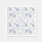 Elegant Frans  Blauw Bloemen Jouy Servet (Voorkant)