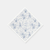 Elegant Frans  Blauw Bloemen Jouy Servet (Hoek)