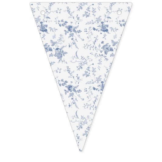 Elegant Frans  Blauw Bloemen Jouy Vlaggetjes (Tweede vlag)