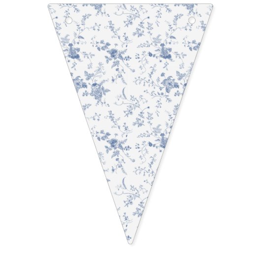 Elegant Frans  Blauw Bloemen Jouy Vlaggetjes (Eerste vlag)