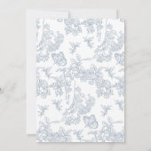 Elegant Frans Blauw Bloemen Lijst Vrijgezellenfees Kaart (Achterkant)