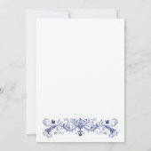 Elegant Frans Blauw Bloemen Vrijgezellenfeest Kaart (Achterkant)