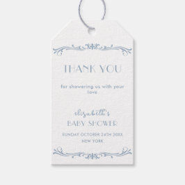 Elegant Frans Blauw  Lijst Baby shower Cadeaulabel
