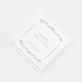 Elegant Frans Blauw  Lijst Baby shower Servet (Hoek)