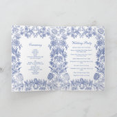 Elegant Frans Bloemen Bruiloft Orde van Service Programma (Binnen)