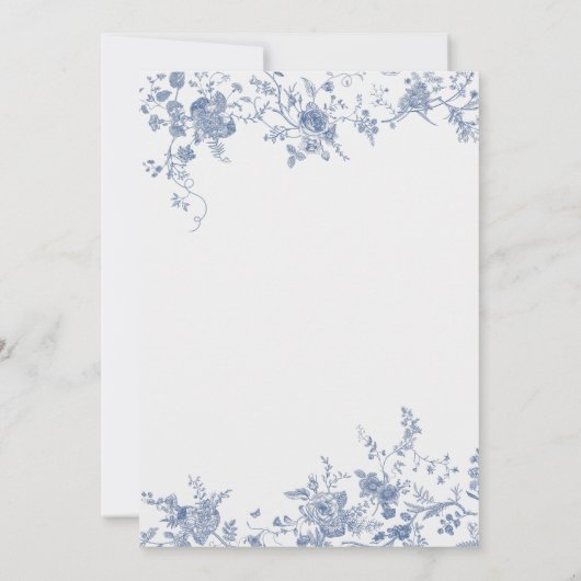 Elegant Frans  Bloemen Jouy Tafelnummer (Achterkant)