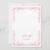 Elegant Frans  Bloemen Lijst Bruiloft QR code Kaart (Achterkant)