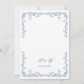 Elegant Frans Bloemen Lijst Bruiloft QR code Kaart (Achterkant)