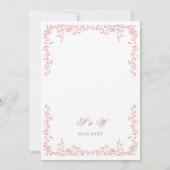 Elegant Frans  Bloemen Lijst Bruiloft QR code Kaart (Achterkant)