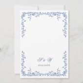 Elegant Frans Bloemen Lijst Bruiloft QR code Kaart (Achterkant)