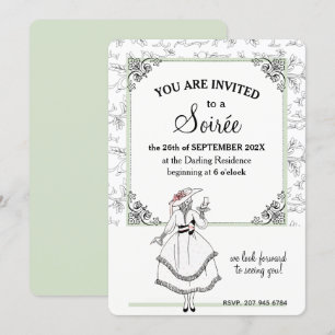 Elegant Frans  Bloemen Soirée Party Groen Kaart